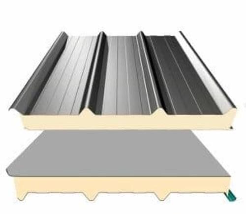 رسم يوضح طبقات الساندوتش بانل: ألمنيوم – عازل – صاج